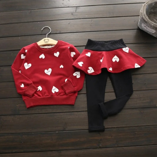 Heart Sweatshirt/Leggings with tutu