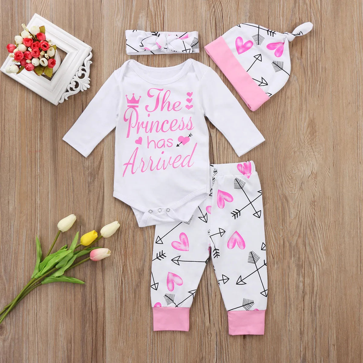 4 Piece Girls Onesie/Pants/Beanie/Headband
