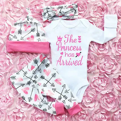 4 Piece Girls Onesie/Pants/Beanie/Headband