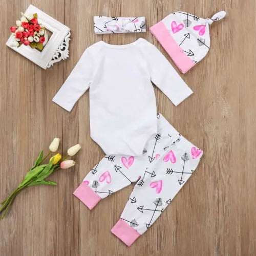 4 Piece Girls Onesie/Pants/Beanie/Headband
