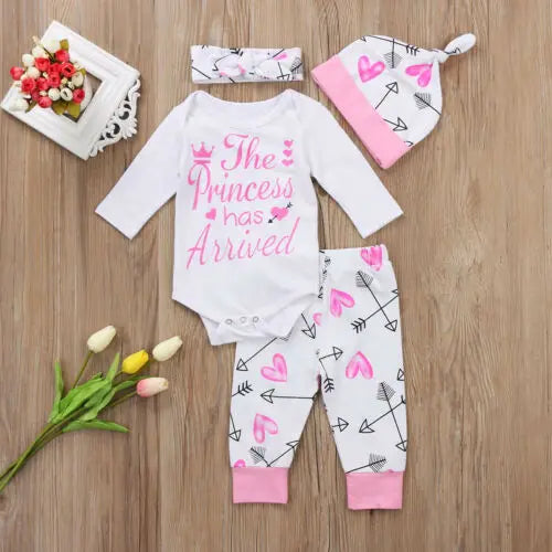 4 Piece Girls Onesie/Pants/Beanie/Headband