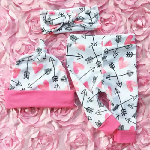 4 Piece Girls Onesie/Pants/Beanie/Headband