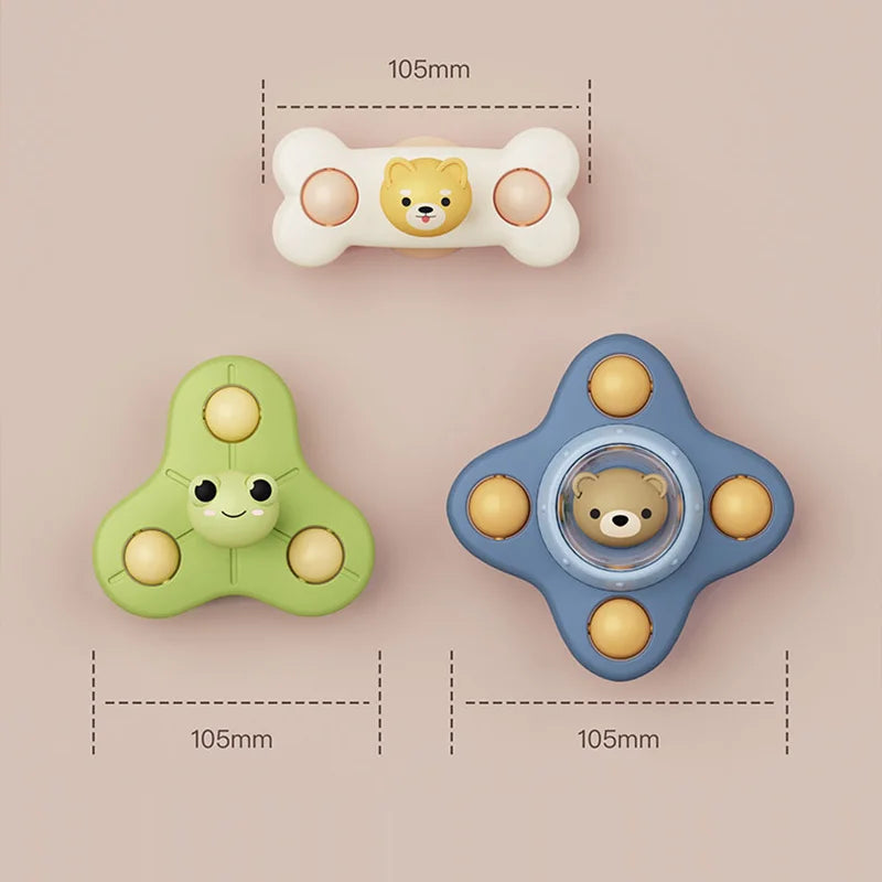 Suction Cup Fidget Spinner Rattles 3pc Set