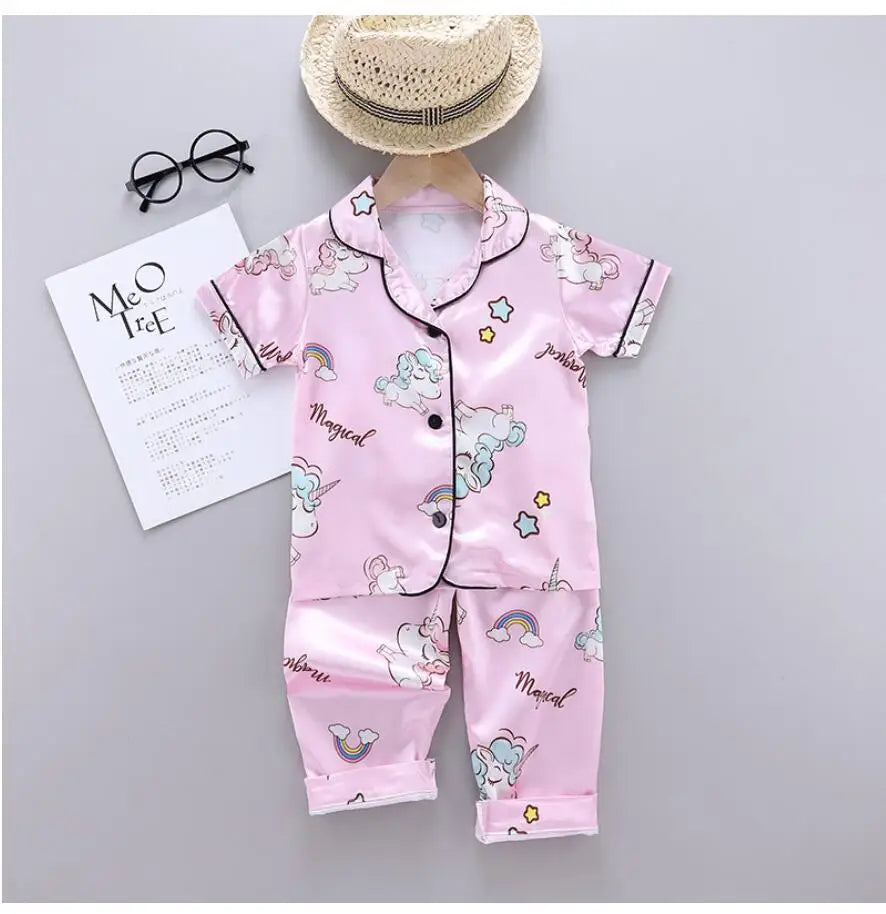 Unicorn Silk Satin Pajama Set