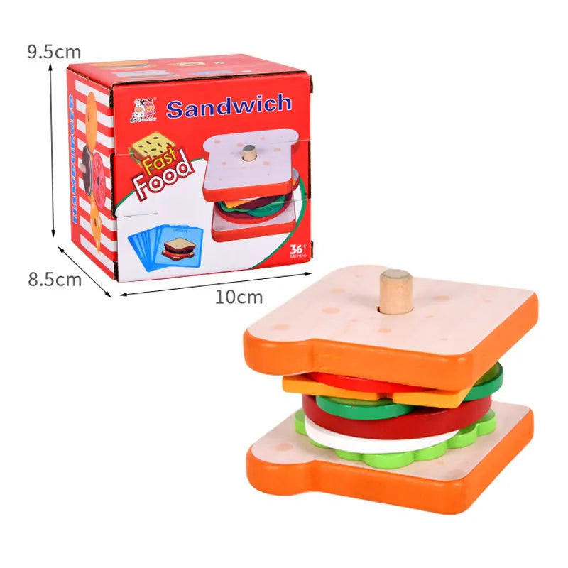 Wooden Burger Stacking Toy