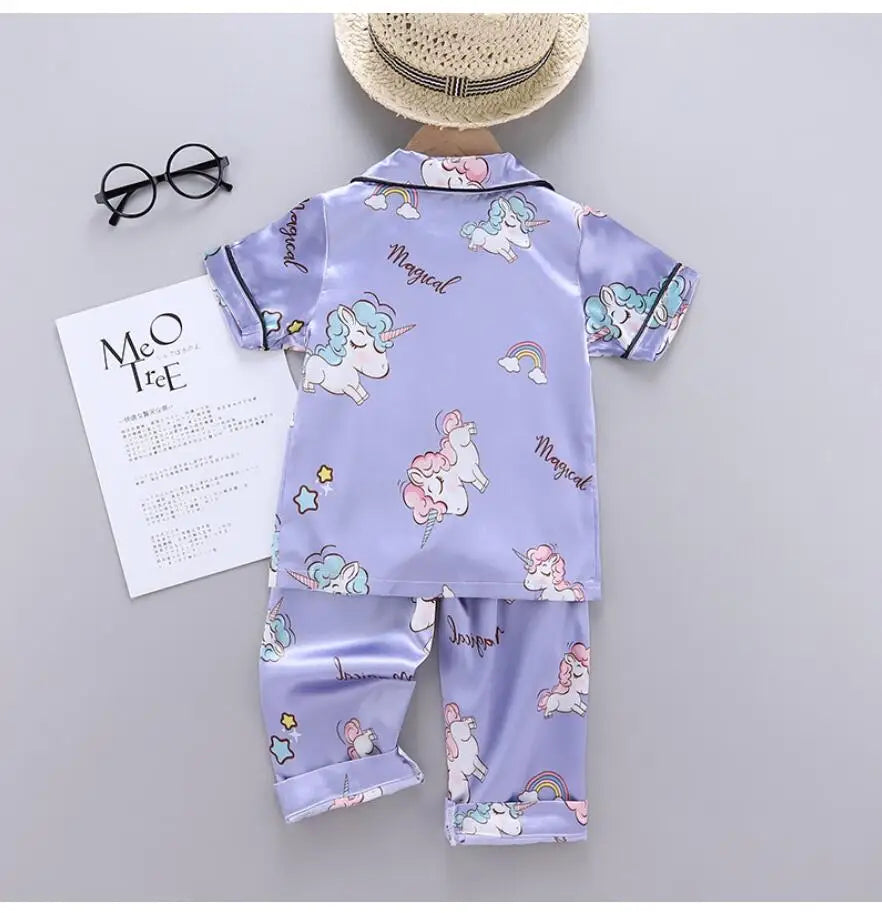 Unicorn Silk Satin Pajama Set