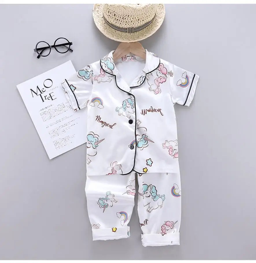 Unicorn Silk Satin Pajama Set