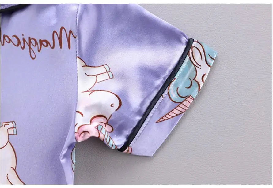 Unicorn Silk Satin Pajama Set
