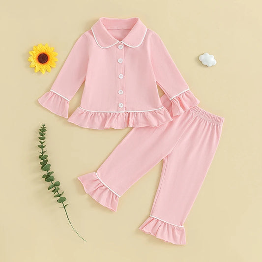 2 Piece Girl Long Sleeve Pajama Set