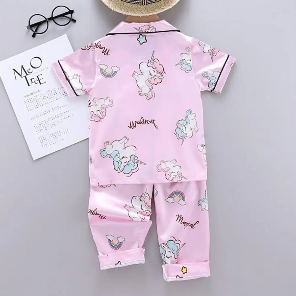 Unicorn Silk Satin Pajama Set