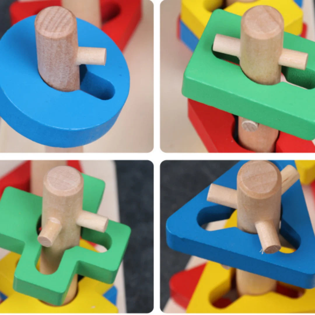 Kids Wood Stacking Blocks Set