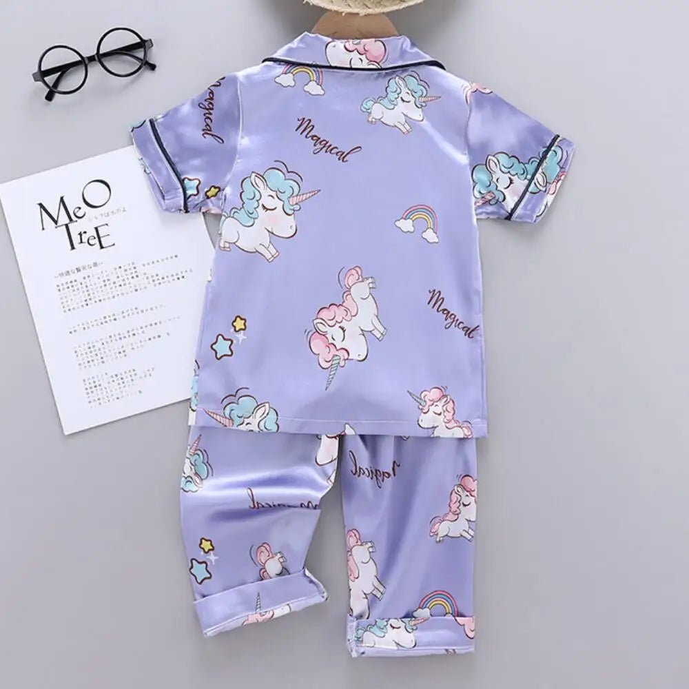 Unicorn Silk Satin Pajama Set
