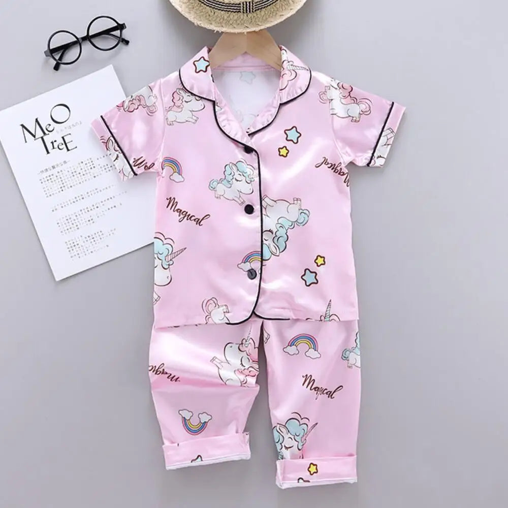 Unicorn Silk Satin Pajama Set
