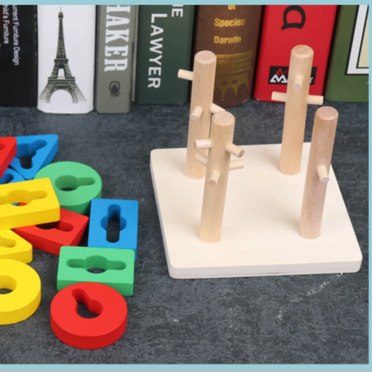 Kids Wood Stacking Blocks Set