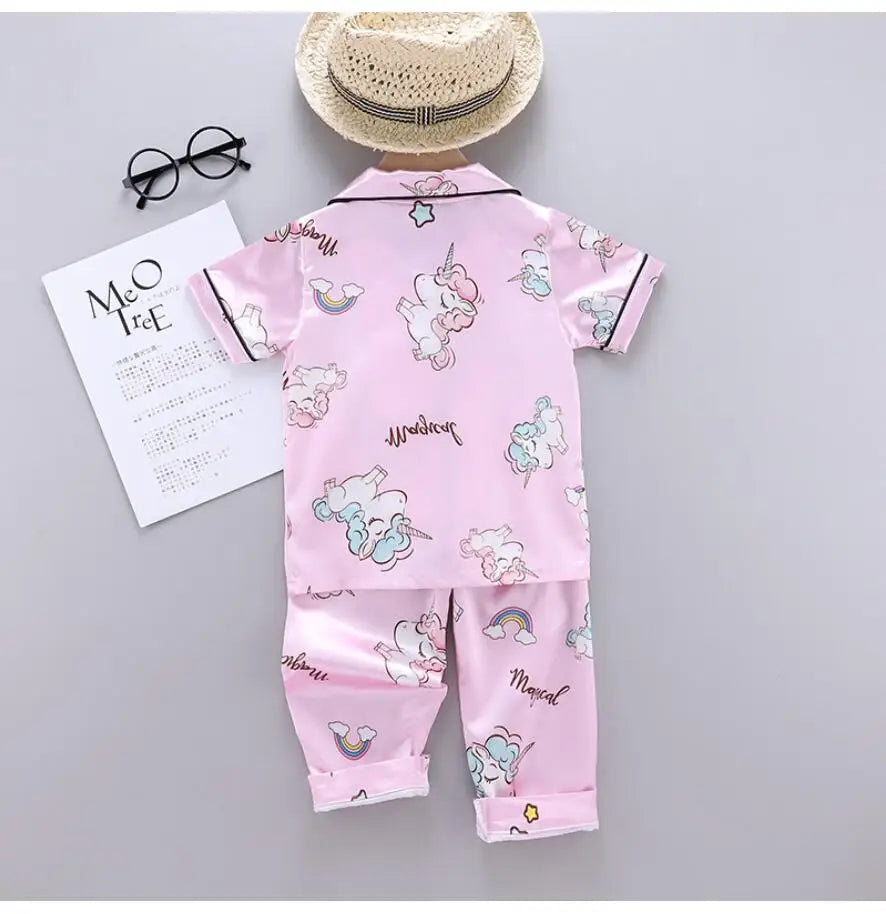 Unicorn Silk Satin Pajama Set