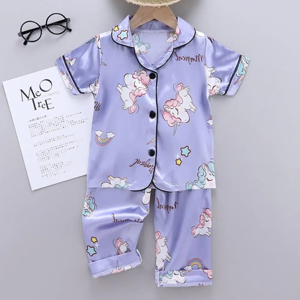 Unicorn Silk Satin Pajama Set