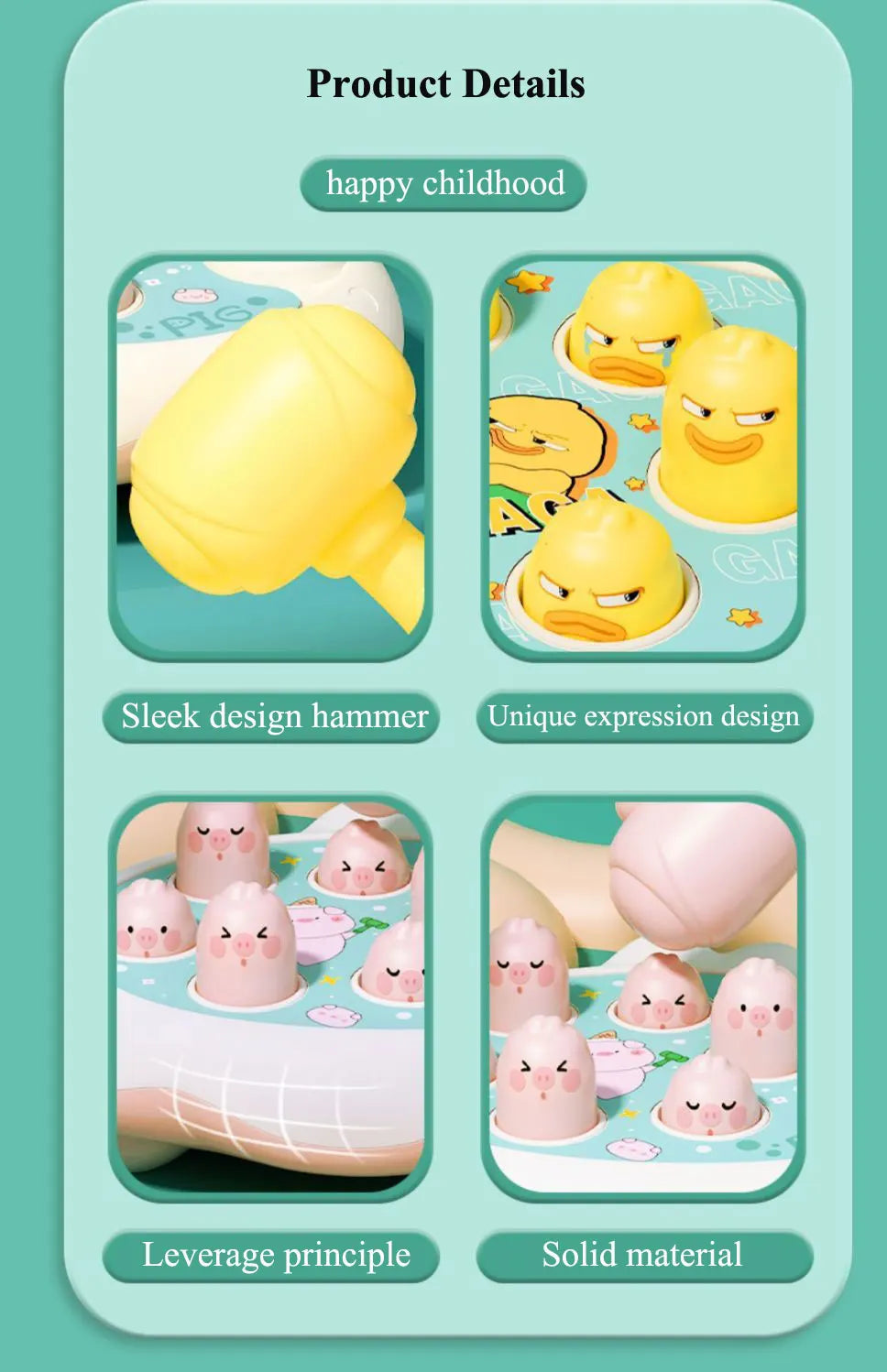Duck/Frog/Pig Baby Toy with Hammer