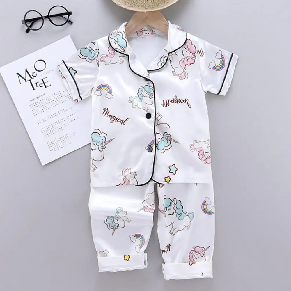 Unicorn Silk Satin Pajama Set