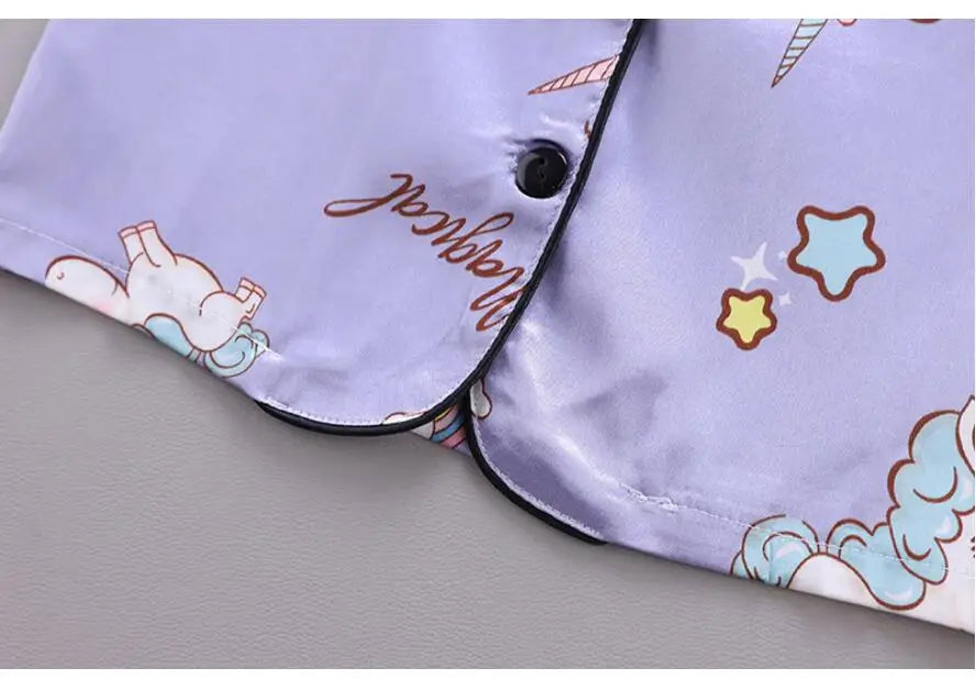 Unicorn Silk Satin Pajama Set