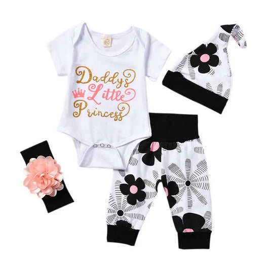 4 Piece Girls Onesie/Pants/Beanie/Headband