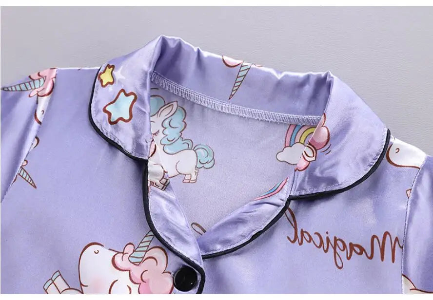 Unicorn Silk Satin Pajama Set