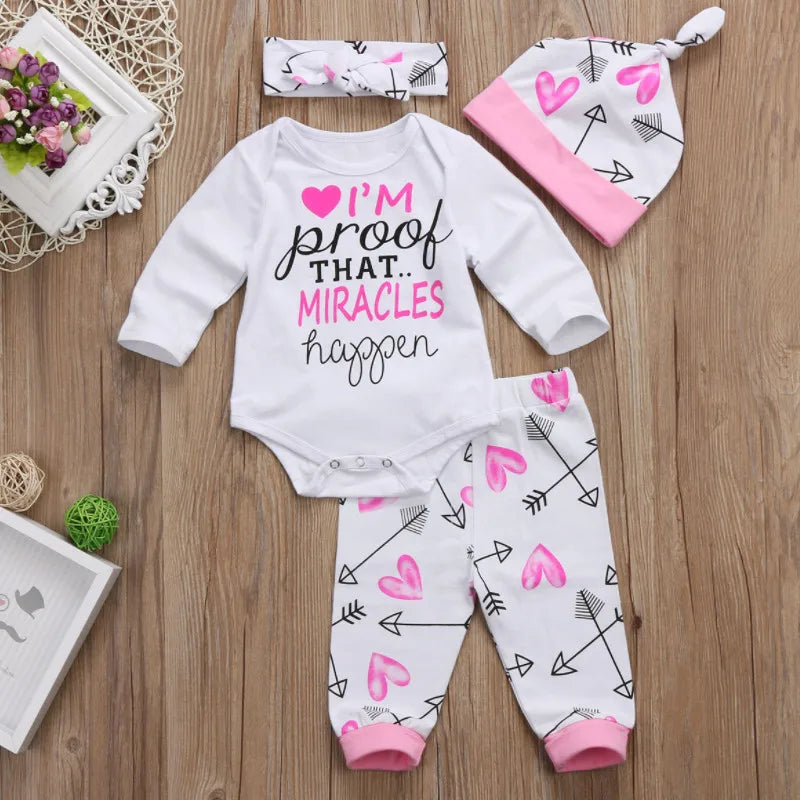 4 Piece Girls Onesie/Pants/Beanie/Headband