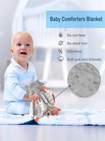 Baby Comforter Blanket Elephant Rattle