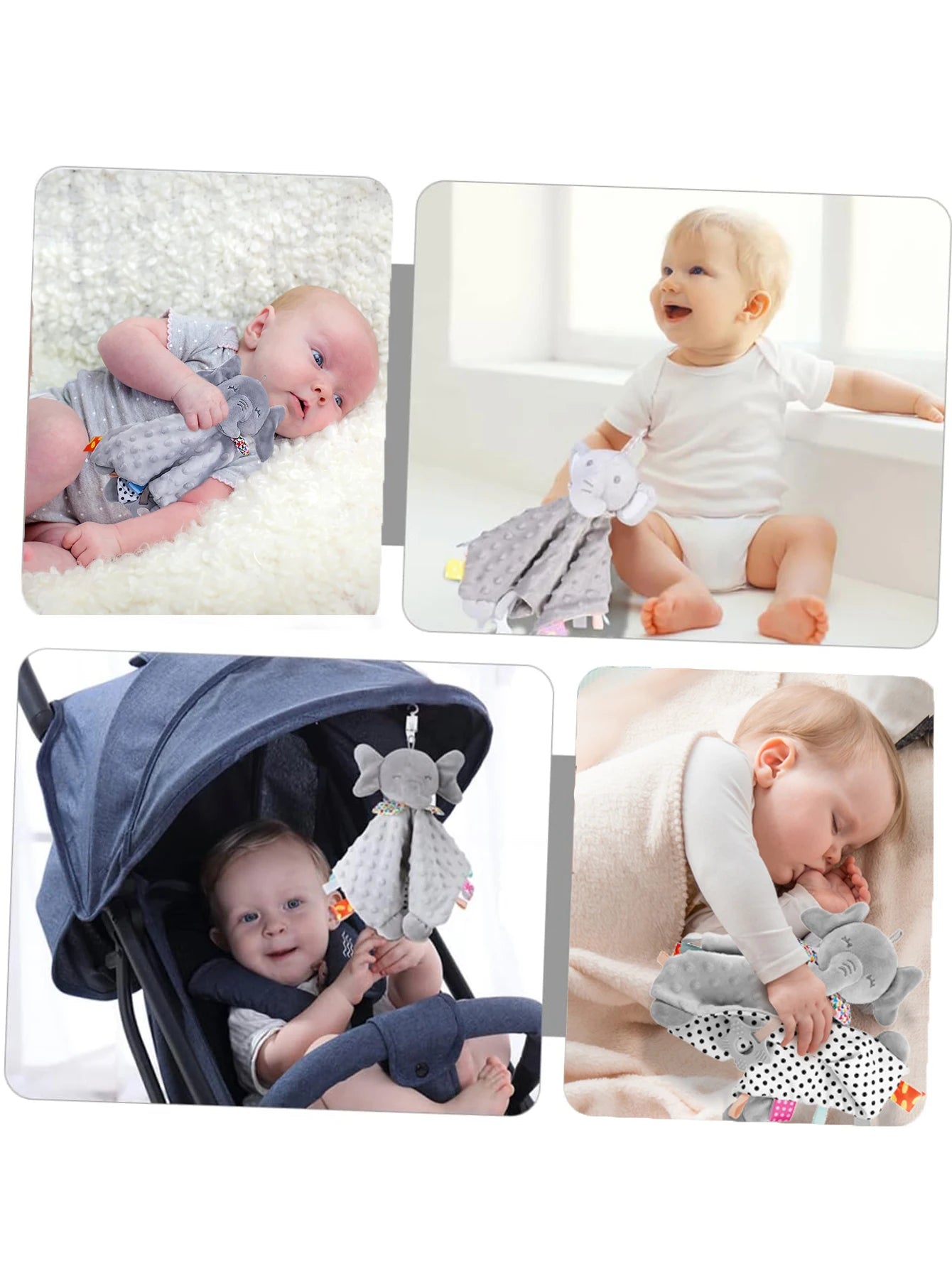 Baby Comforter Blanket Elephant Rattle