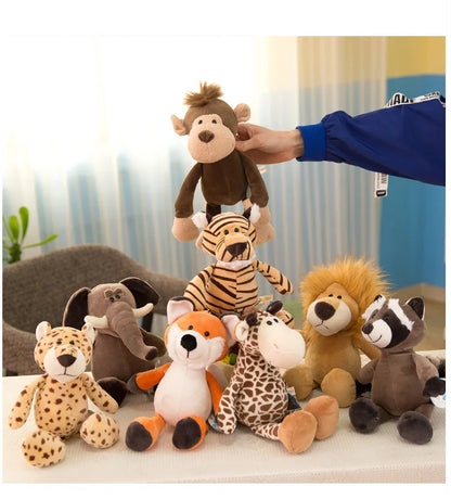 Stuffed Plush Animals Lion, Elephant, Tiger, Dog, Fox, Monkey, Deer