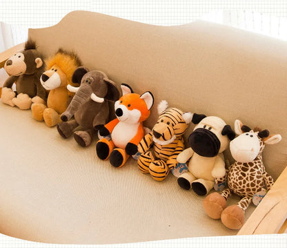 Stuffed Plush Animals Lion, Elephant, Tiger, Dog, Fox, Monkey, Deer