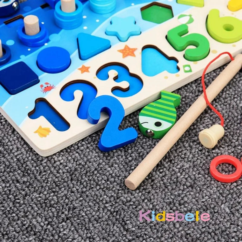 Wooden Puzzle Fishing Toy
