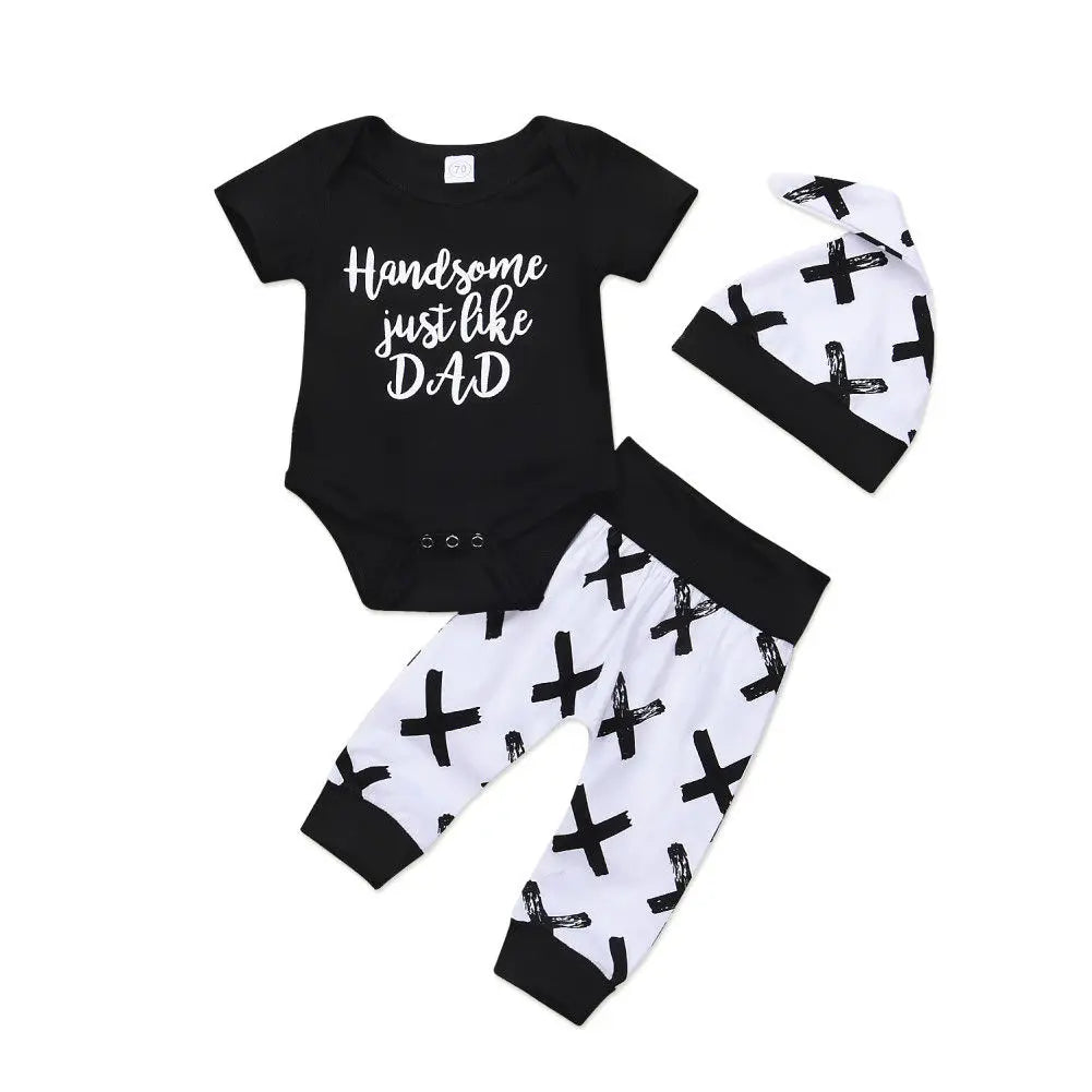 3 Piece "Handsome Just Like Dad" Clothes Set