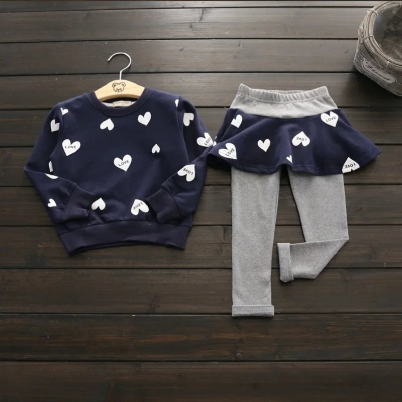 Heart Sweatshirt/Leggings with tutu