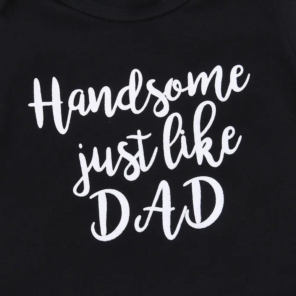 3 Piece "Handsome Just Like Dad" Clothes Set
