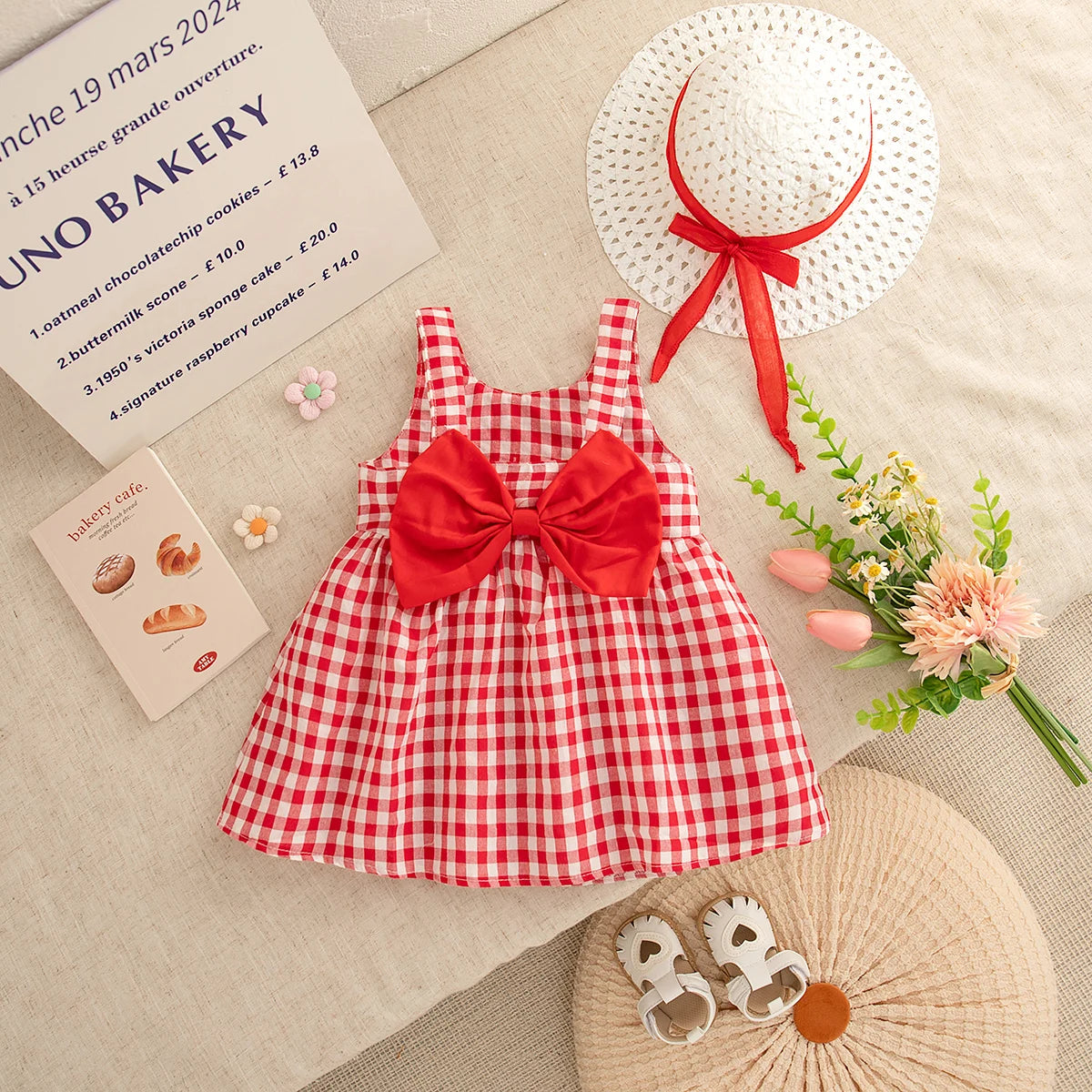 Checkered Breathable Suspender Dress