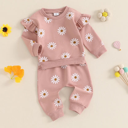 Floral Print Sweatshirt/Sweatpant Set