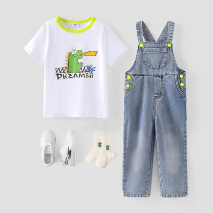 Dinosaur Shirt with Overalls