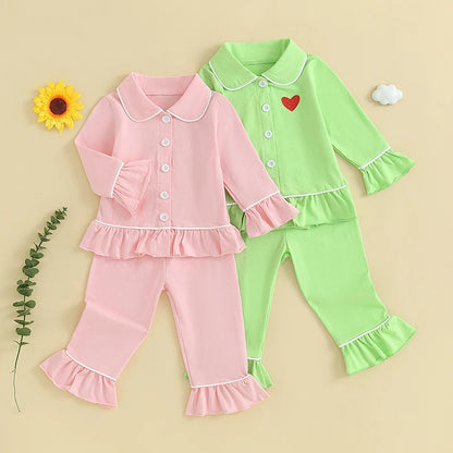 2 Piece Girl Long Sleeve Pajama Set