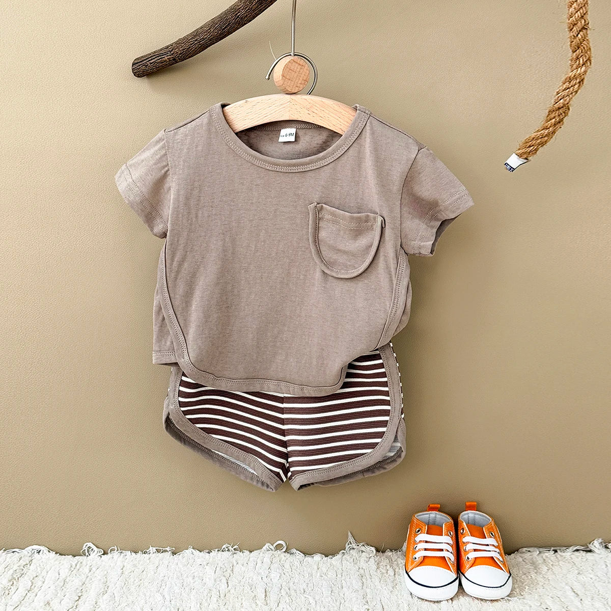 2 Piece Shirt and Stripe Shorts