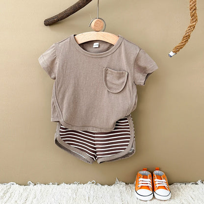 2 Piece Shirt and Stripe Shorts