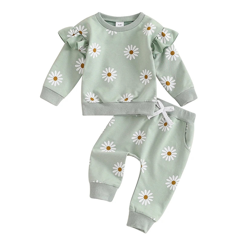 Floral Print Sweatshirt/Sweatpant Set