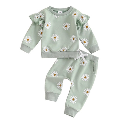 Floral Print Sweatshirt/Sweatpant Set