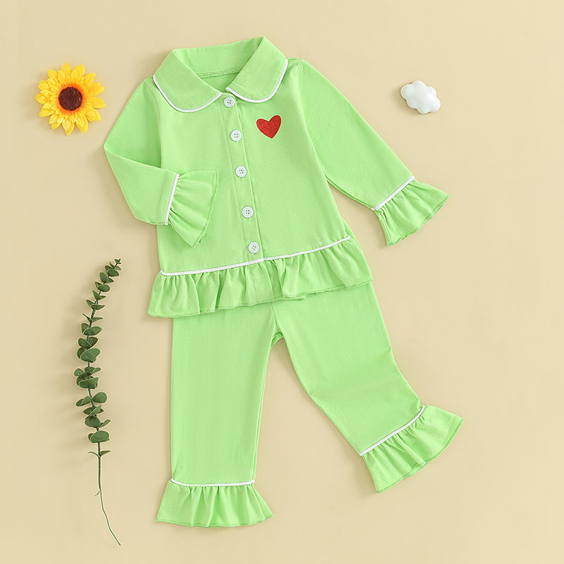 2 Piece Girl Long Sleeve Pajama Set