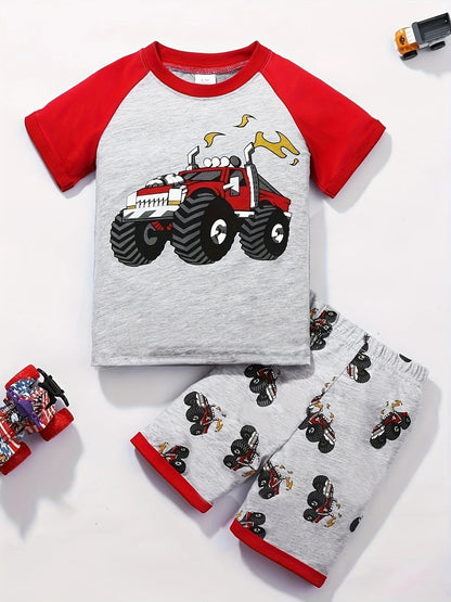 Monster Truck 2 Piece Pajama Set