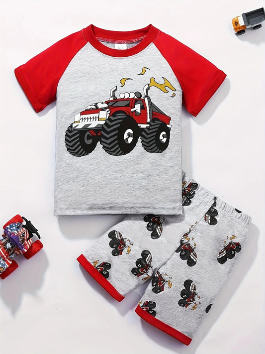Monster Truck 2 Piece Pajama Set