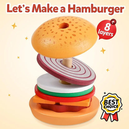 Wooden Burger Stacking Toy