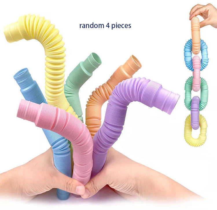 Mini Pop Tube Sensory Toys 4pc Set