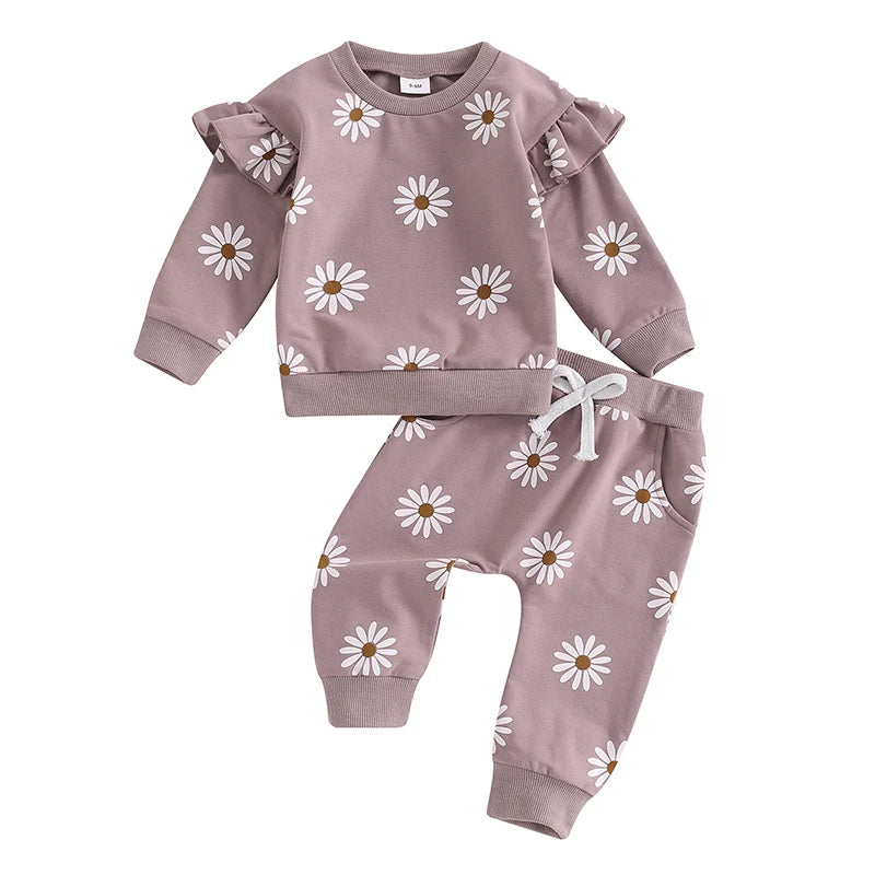 Floral Print Sweatshirt/Sweatpant Set