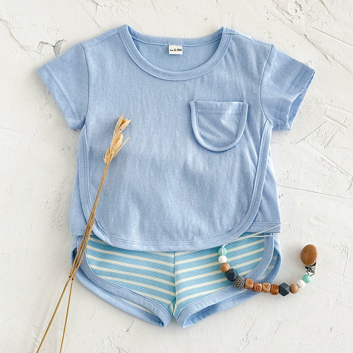 2 Piece Shirt and Stripe Shorts