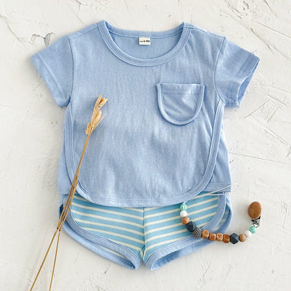 2 Piece Shirt and Stripe Shorts